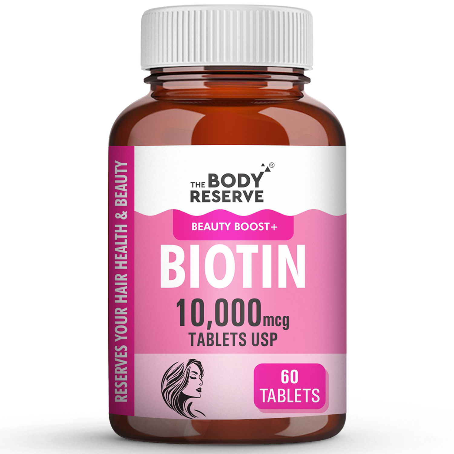 The Body Reserve Biotin 10000mcg Tablets -60 Veg Tablets, Biotin Tablets For Hair Growth, Skin & Nails, Hair Vitamins Biotin Supplement For Men & Women 2 Month’s Supply Pack