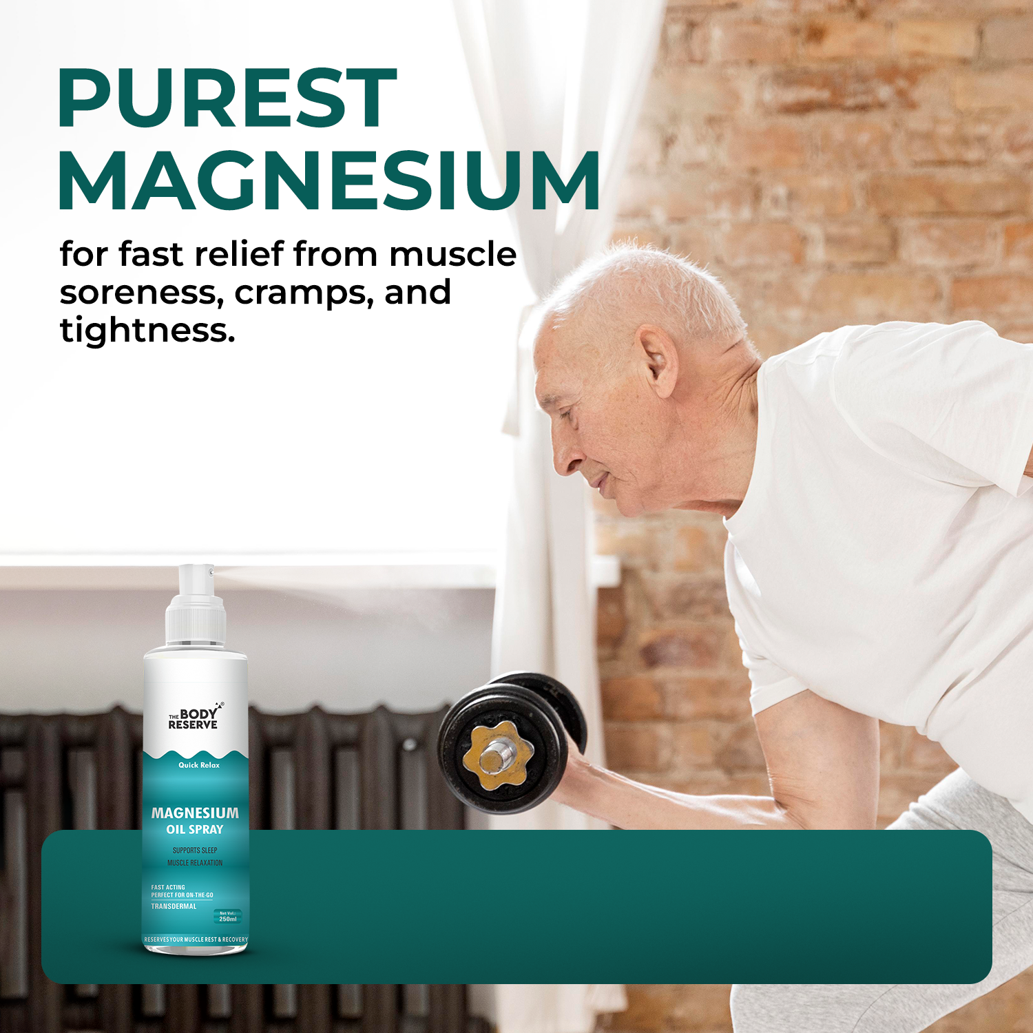 The Body Reserve Magnesium Oil Spray 200ml- Topical Spray Magnesium Oil For Feet, Muscle Relaxation, Deep Sleep Support, Recovery From Cramps, Fitness