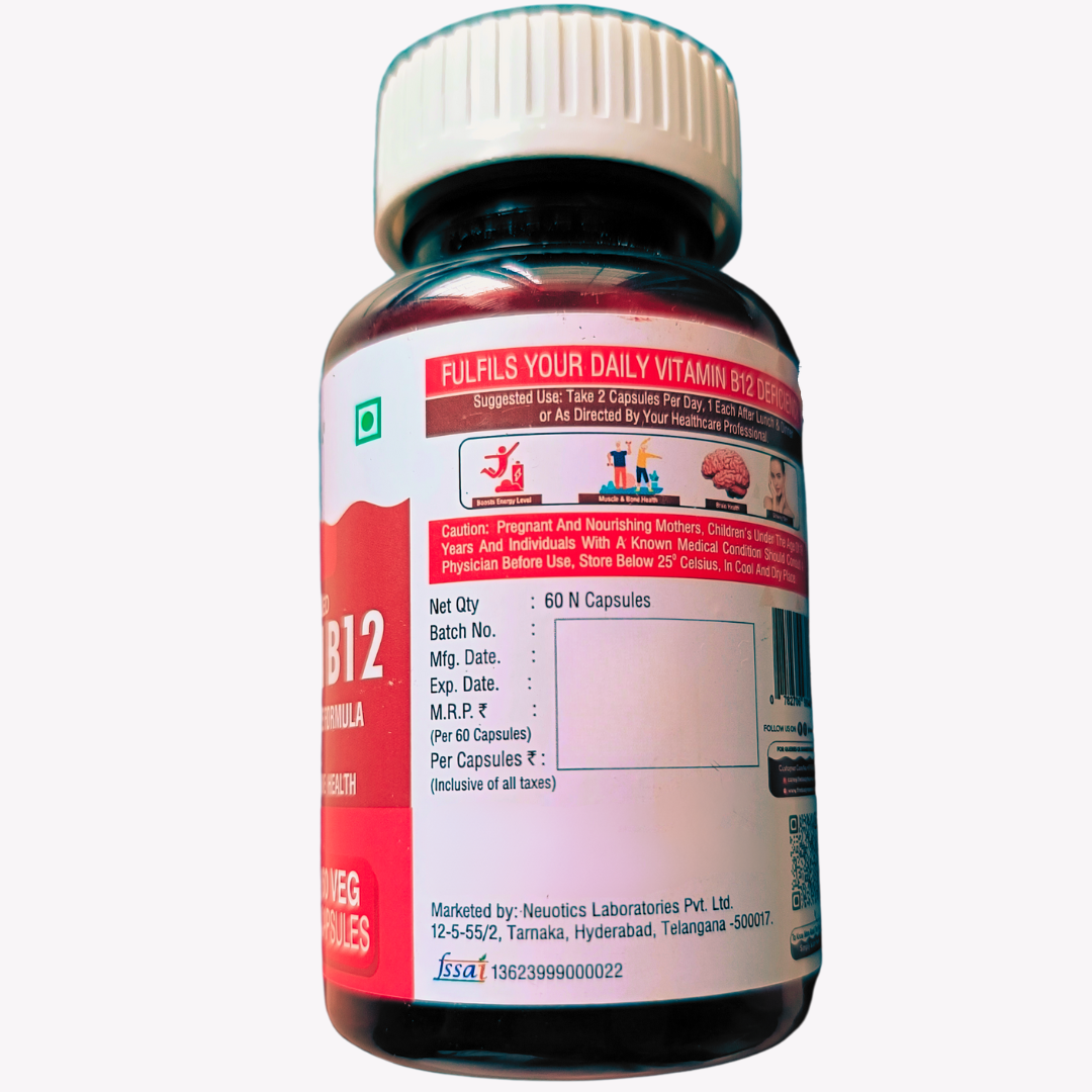 The Body Reserve Plant Based Vitamin B12 Supplement For Men & Women 120 Capsules Organic Vitamin B12 For Nerve And Brain Health Vegan Capsules