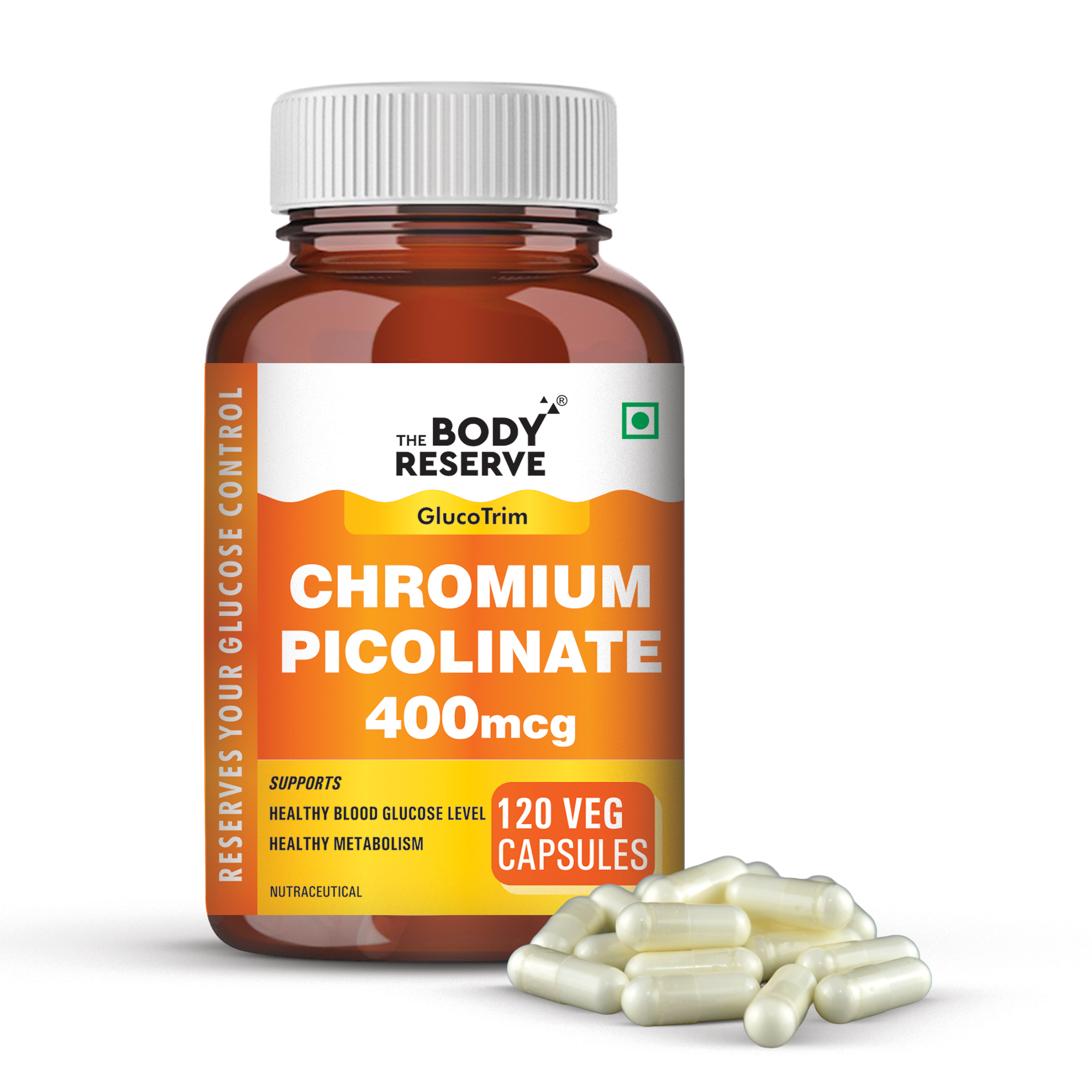 Chromium Picolinate 400mcg 120 Veg Capsules for Healthy Blood Sugar Levels