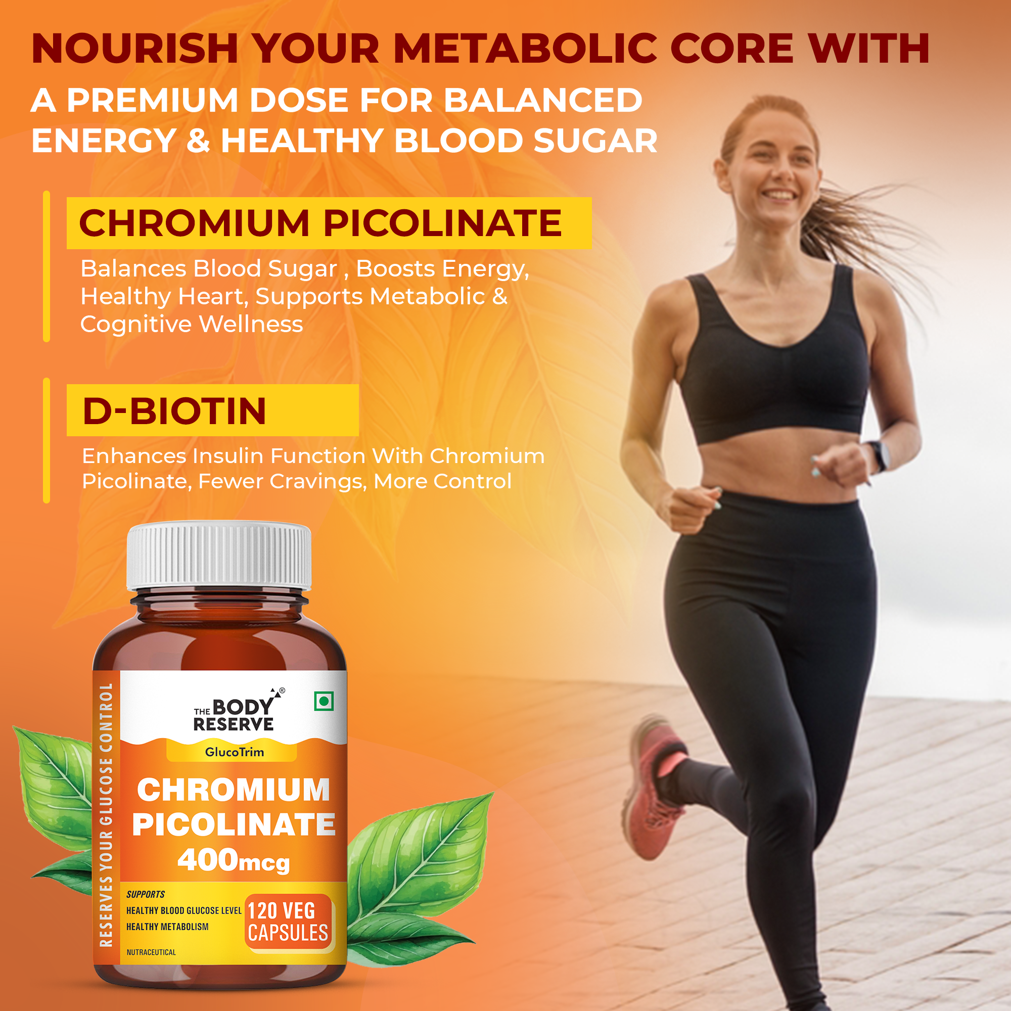 Chromium Picolinate 400mcg 120 Veg Capsules for Healthy Blood Sugar Levels