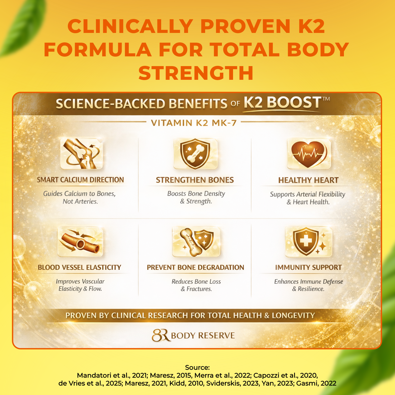 Vitamin K2 MK7 55mcg 120 Veg Capsules - Supplement for Bone & Heart Wellness