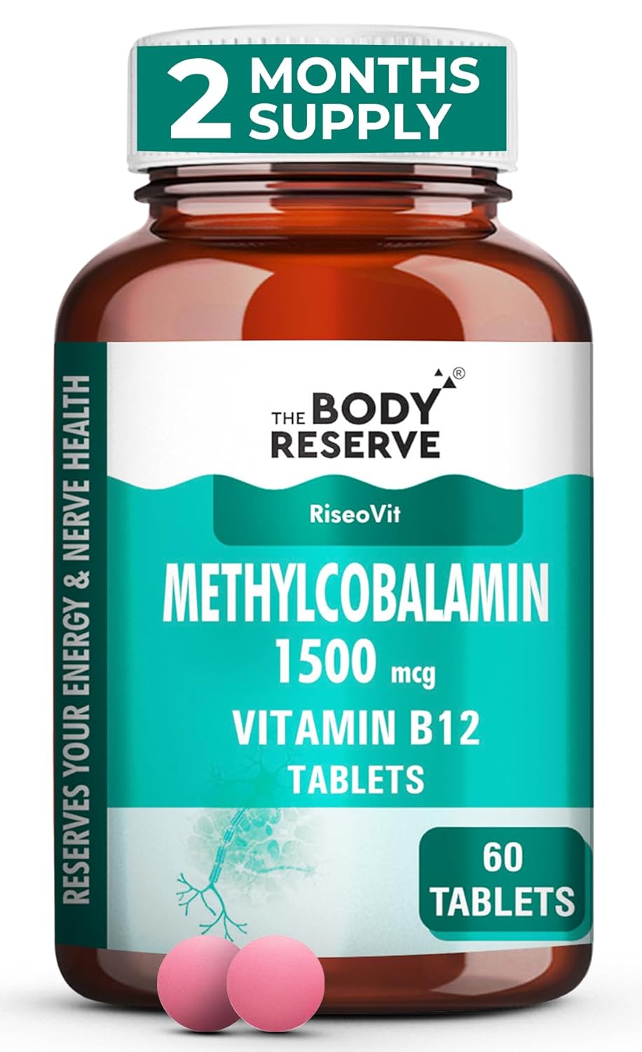 Vitamin B12 Tablets 1500mcg as Methylcobalamin 60 Veg Tablets (2 Months Supply Pack)