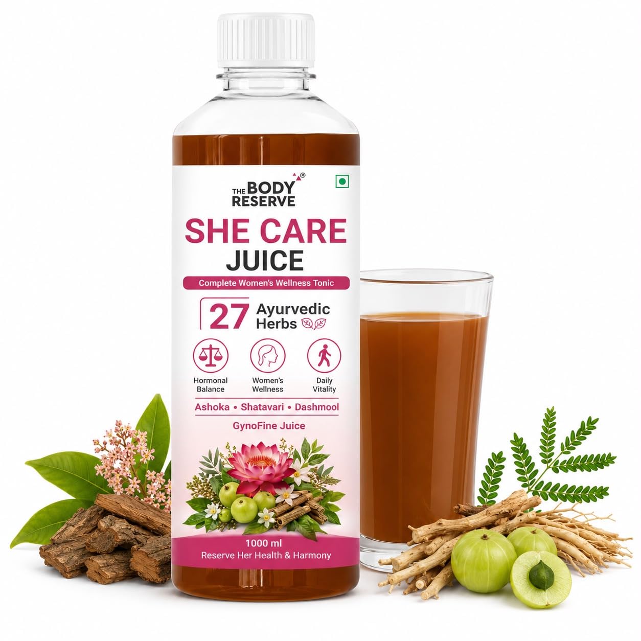 She Care Juice for Women Ayurvedic Juice | 27 Herbs, No Added Sugar | 1 L