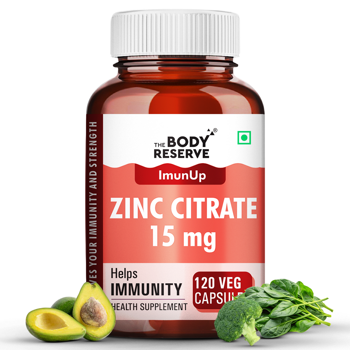 Zinc Citrate – 120 Veg Capsules for women & men - High Absorption Zinc