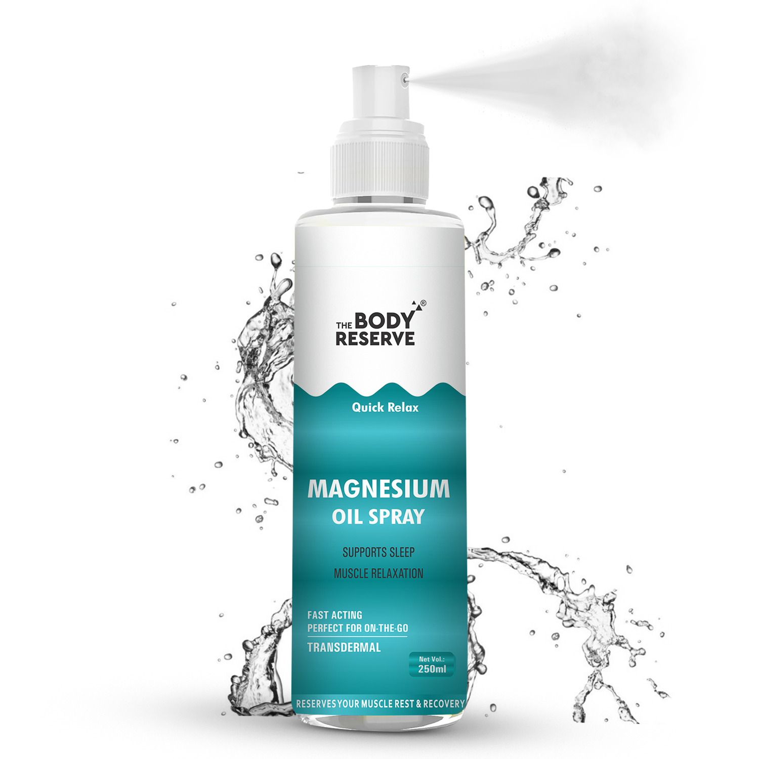 The Body Reserve Magnesium Oil Spray 200ml- Topical Spray Magnesium Oil For Feet, Muscle Relaxation, Deep Sleep Support, Recovery From Cramps, Fitness