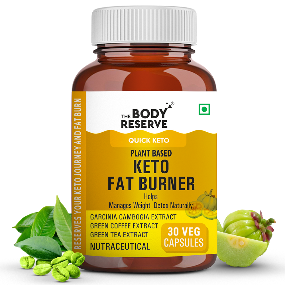 The Body Reserve Keto Fat Burner - 30 Veg Capsules, Weight Loss Supplement With 1000mg of Garcinia Cambogia, Green Coffee & Green Tea Extract - Metabolism Support - Plant-Based, Gluten-Free