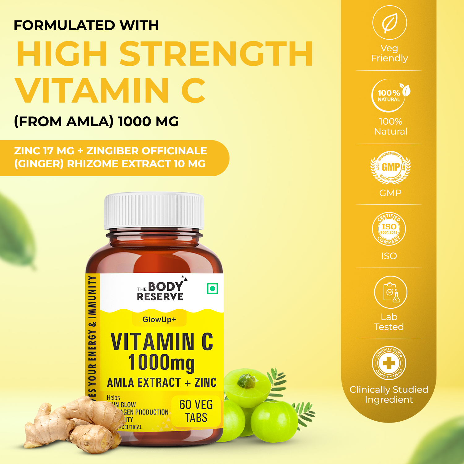 Vitamin C Supplements 60 Tablets For Immunity & Skin