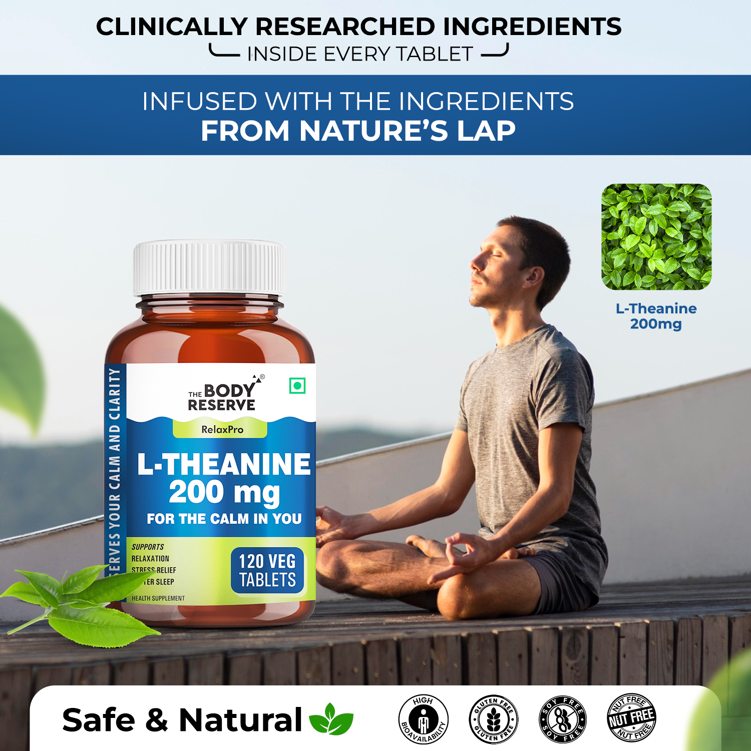 L-THEANINE 120 TABLETS Supplements Supports Stress Relief, Anxiety