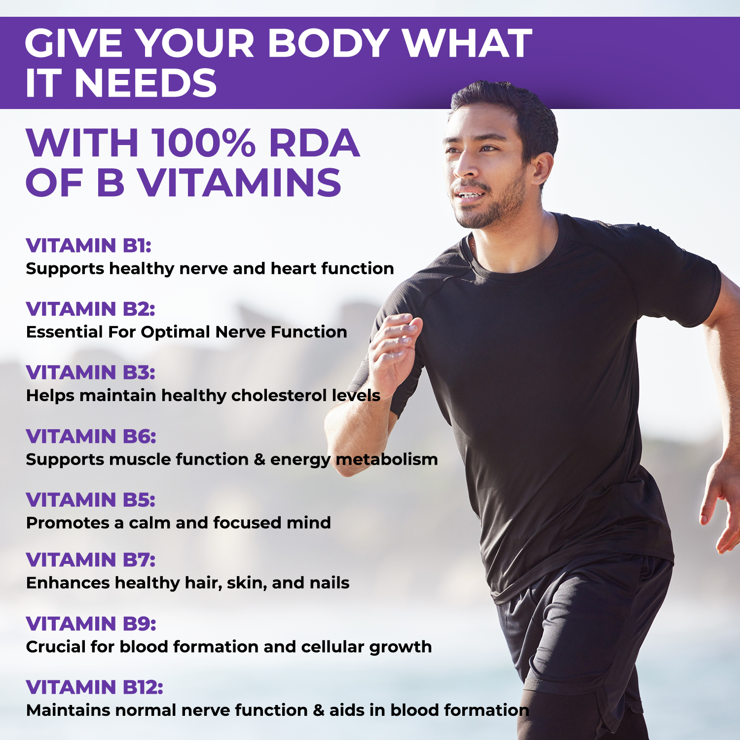 Vitamin B Complex Tablets- 120 Veg Tablets 100% RDA