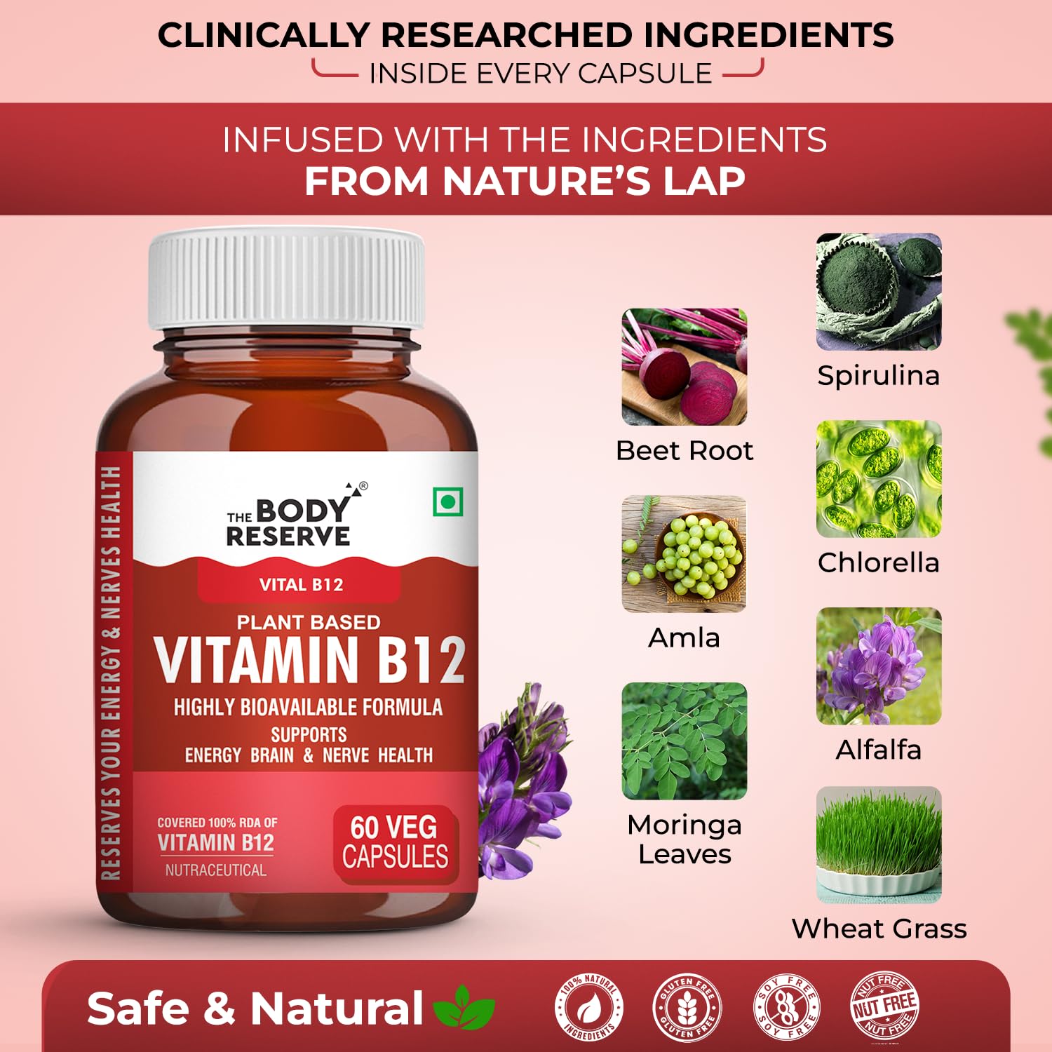 Vitamin B12 Supplement For Men & Women 60 Capsules