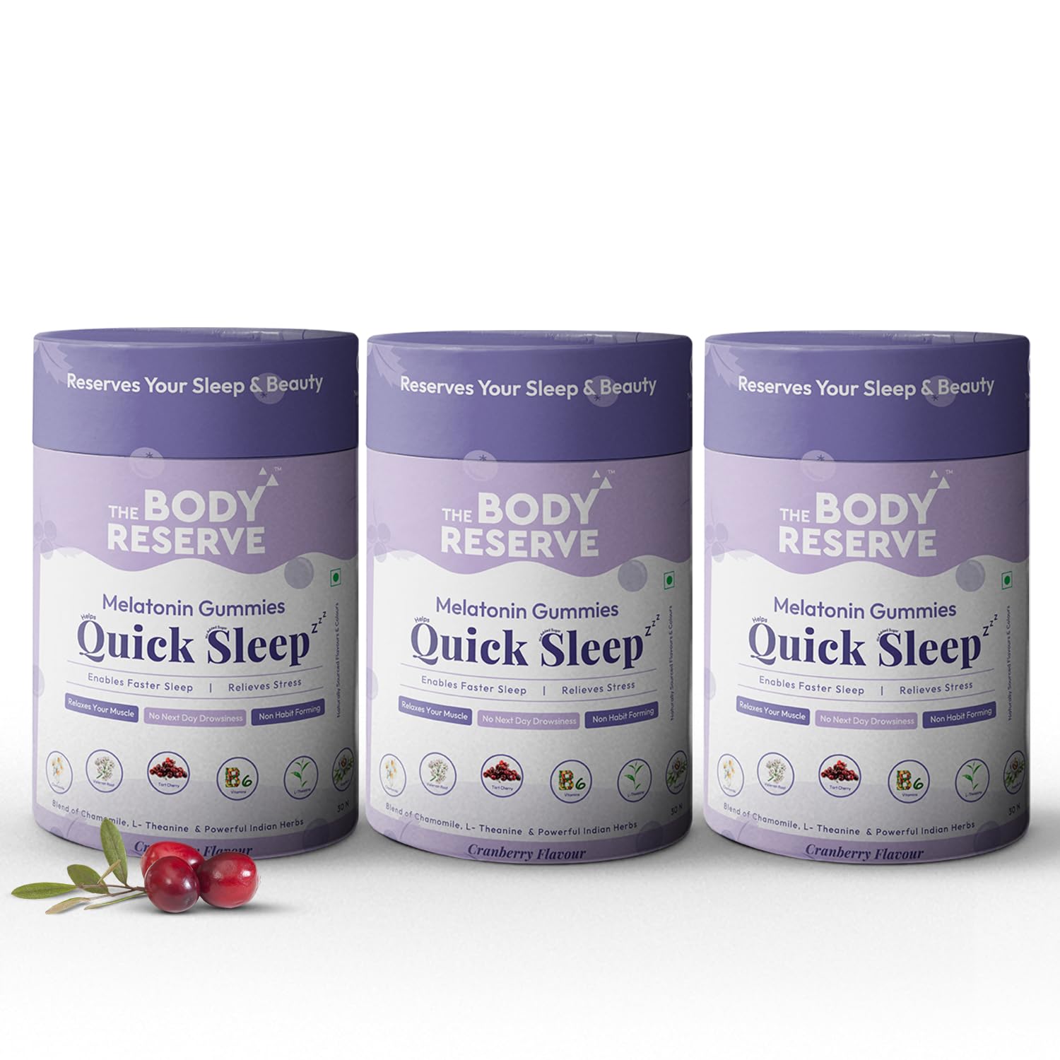 Quick Sleep Melatonin Gummies(Pack-3) for Stress relief