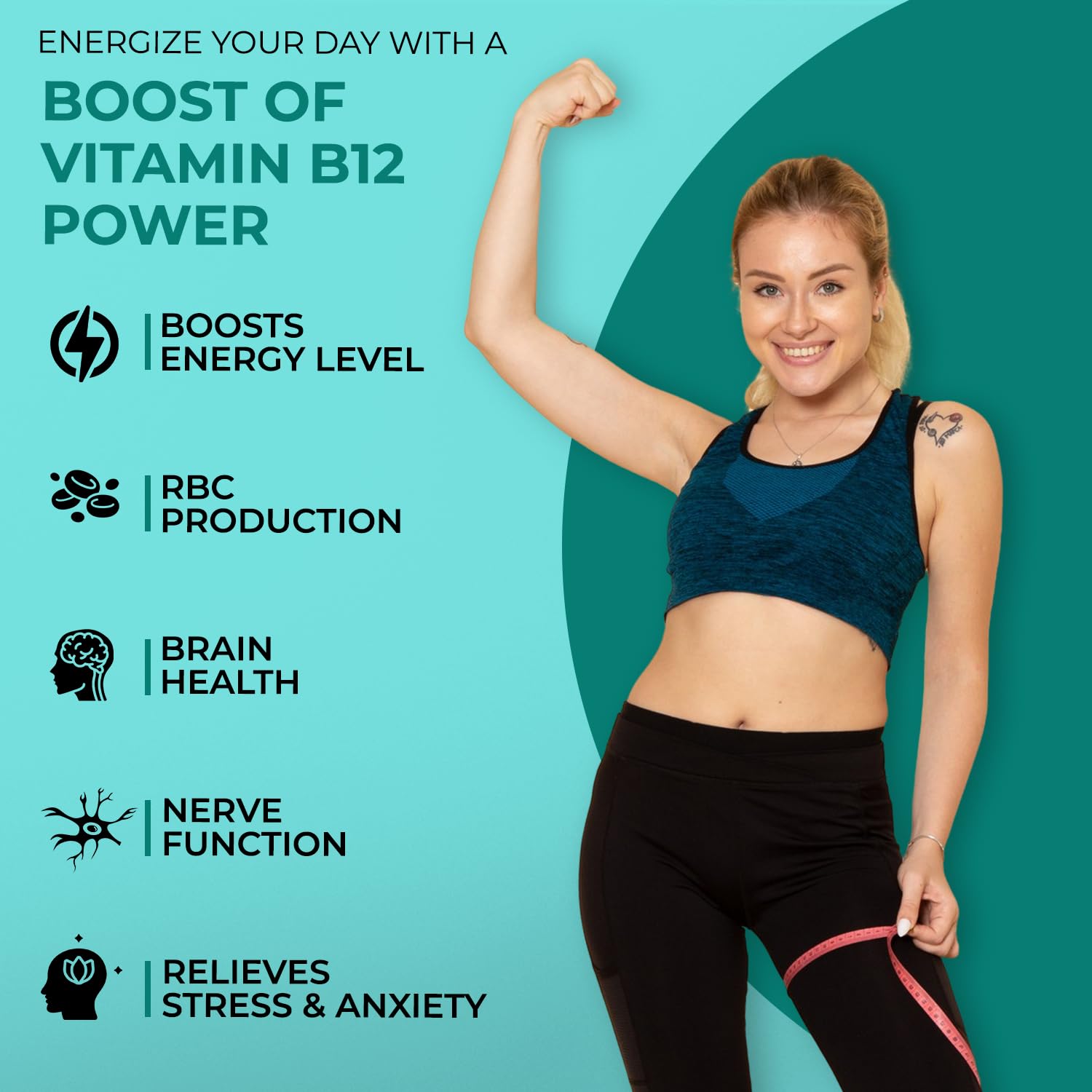 Vitamin B12 Tablets 1500mcg as Methylcobalamin 60 Veg Tablets (2 Months Supply Pack)