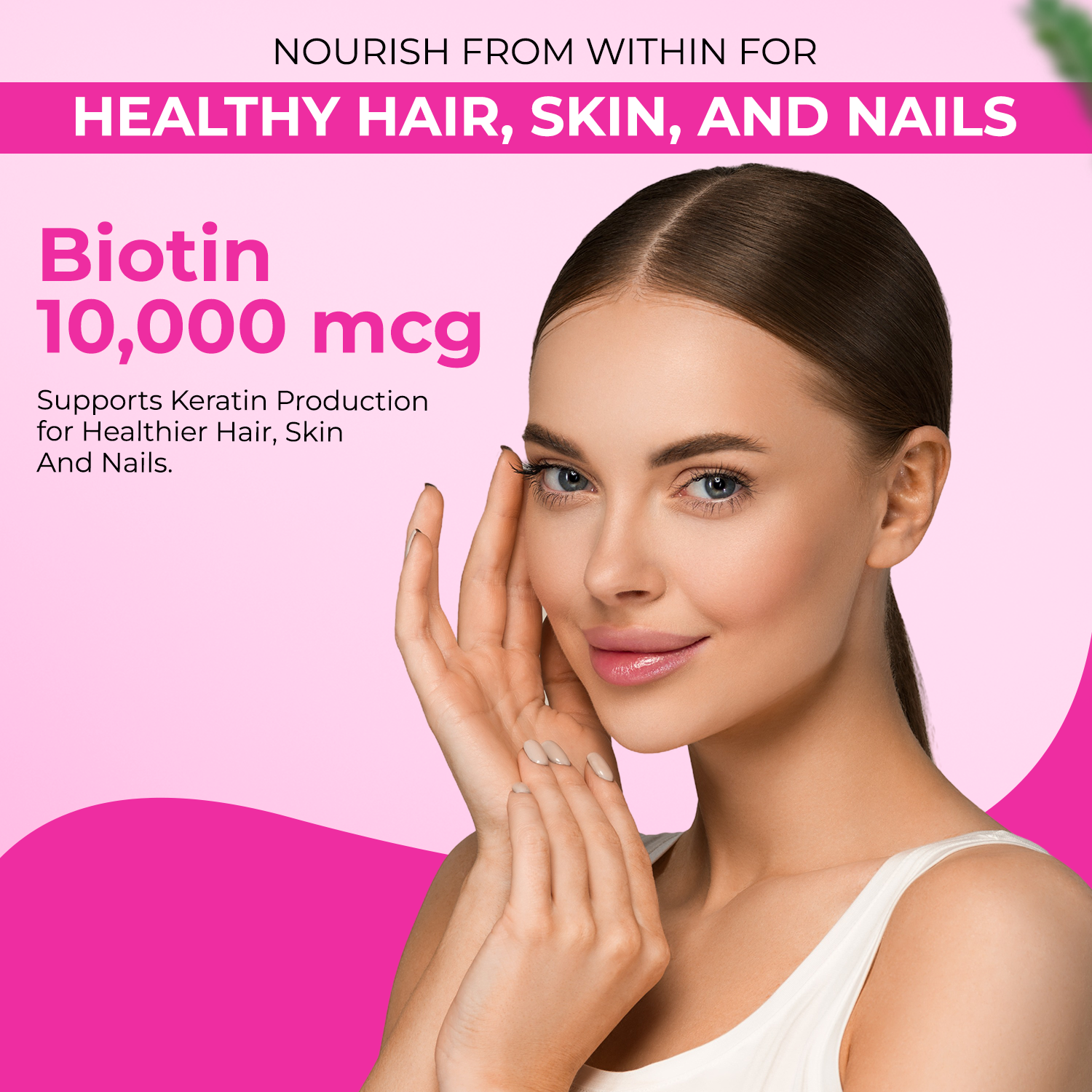 The Body Reserve Biotin 10000mcg Tablets -60 Veg Tablets, Biotin Tablets For Hair Growth, Skin & Nails, Hair Vitamins  Biotin Supplement For Men & Women  2 Month’s Supply Pack