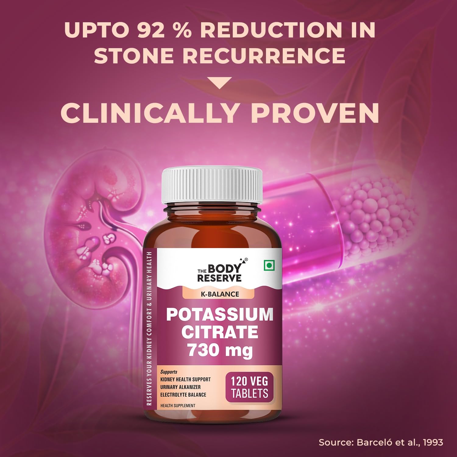 Potassium Citrate Tablets-120 for healthy kidney function