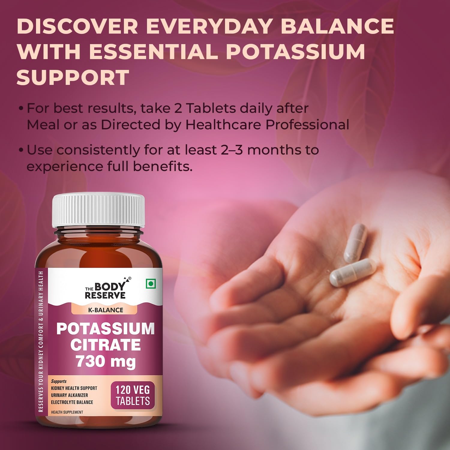 Potassium Citrate Tablets-120 for healthy kidney function