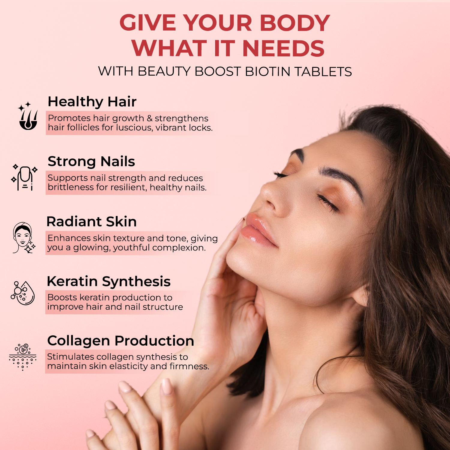 The Body Reserve Biotin 10000mcg Tablets -60 Veg Tablets, Biotin Tablets For Hair Growth, Skin & Nails, Hair Vitamins  Biotin Supplement For Men & Women  2 Month’s Supply Pack