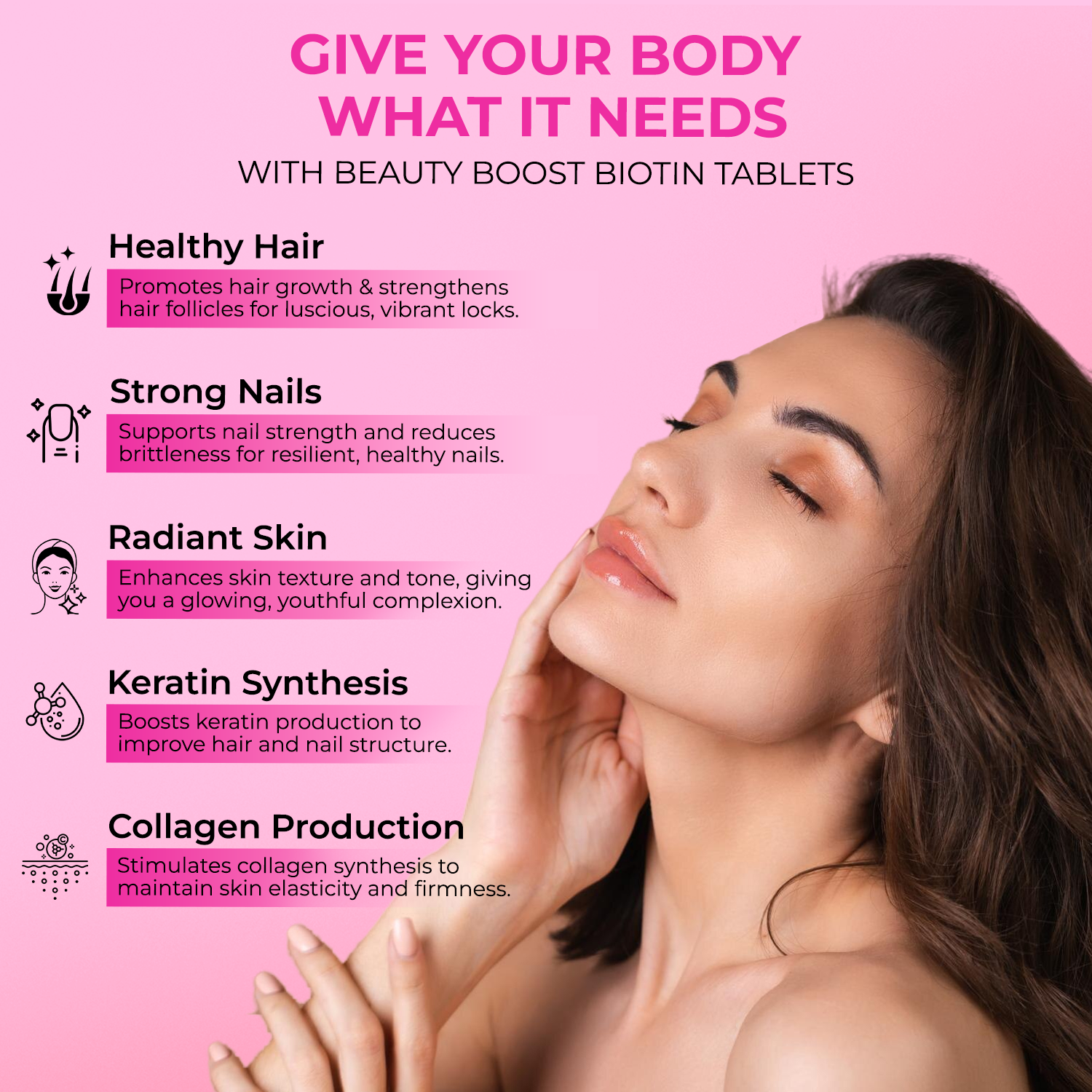 The Body Reserve Biotin 10000mcg Tablets -60 Veg Tablets, Biotin Tablets For Hair Growth, Skin & Nails, Hair Vitamins  Biotin Supplement For Men & Women  2 Month’s Supply Pack