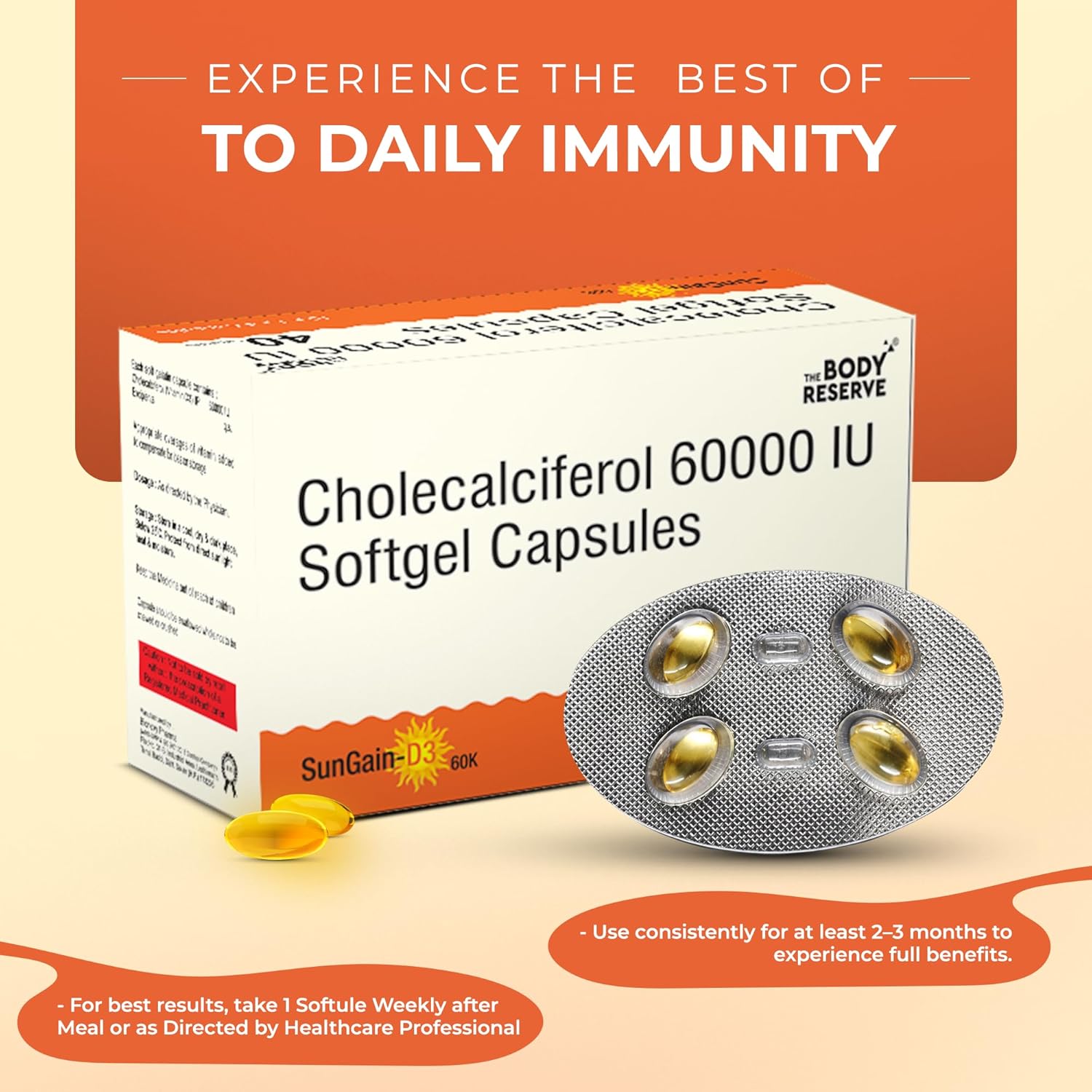 Vitamin D3 60000 IU (60K) – Cholecalciferol Capsules