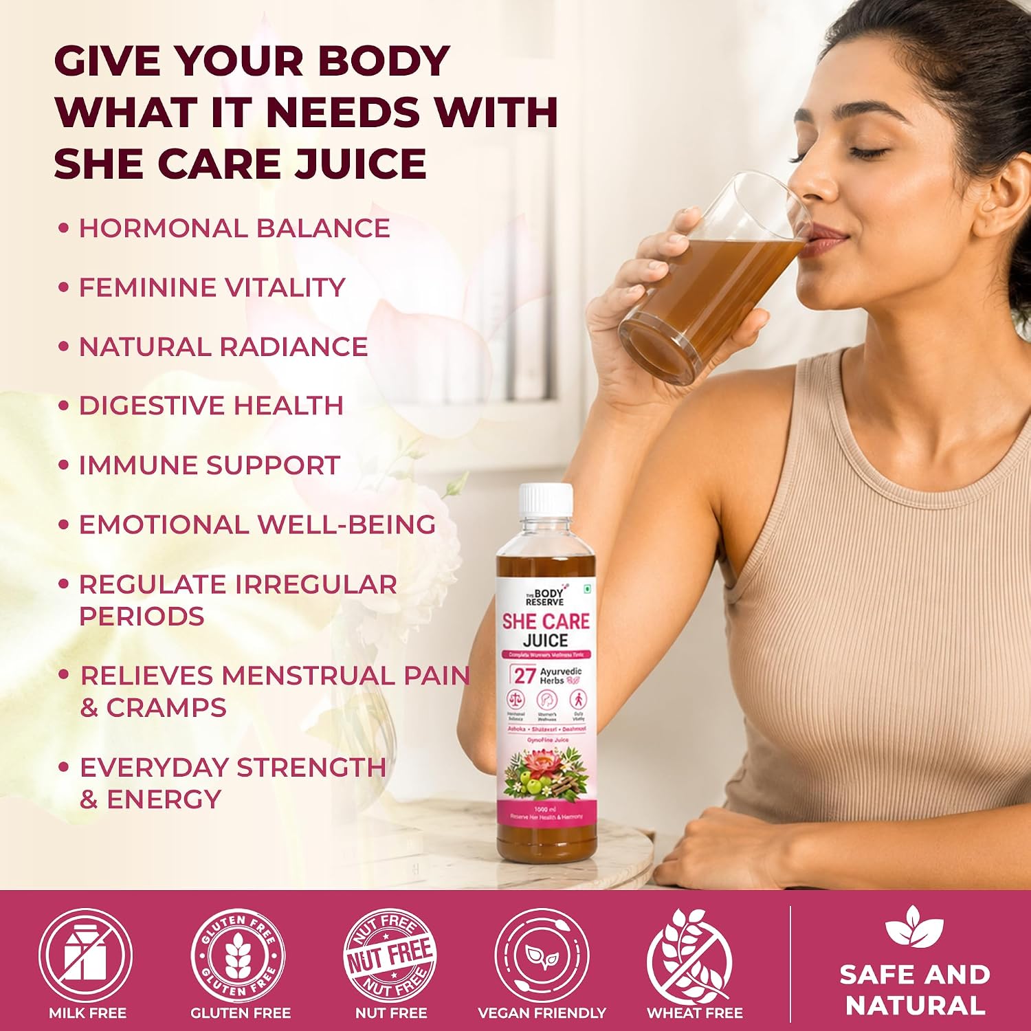 She Care Juice for Women Ayurvedic Juice | 27 Herbs, No Added Sugar | 1 L