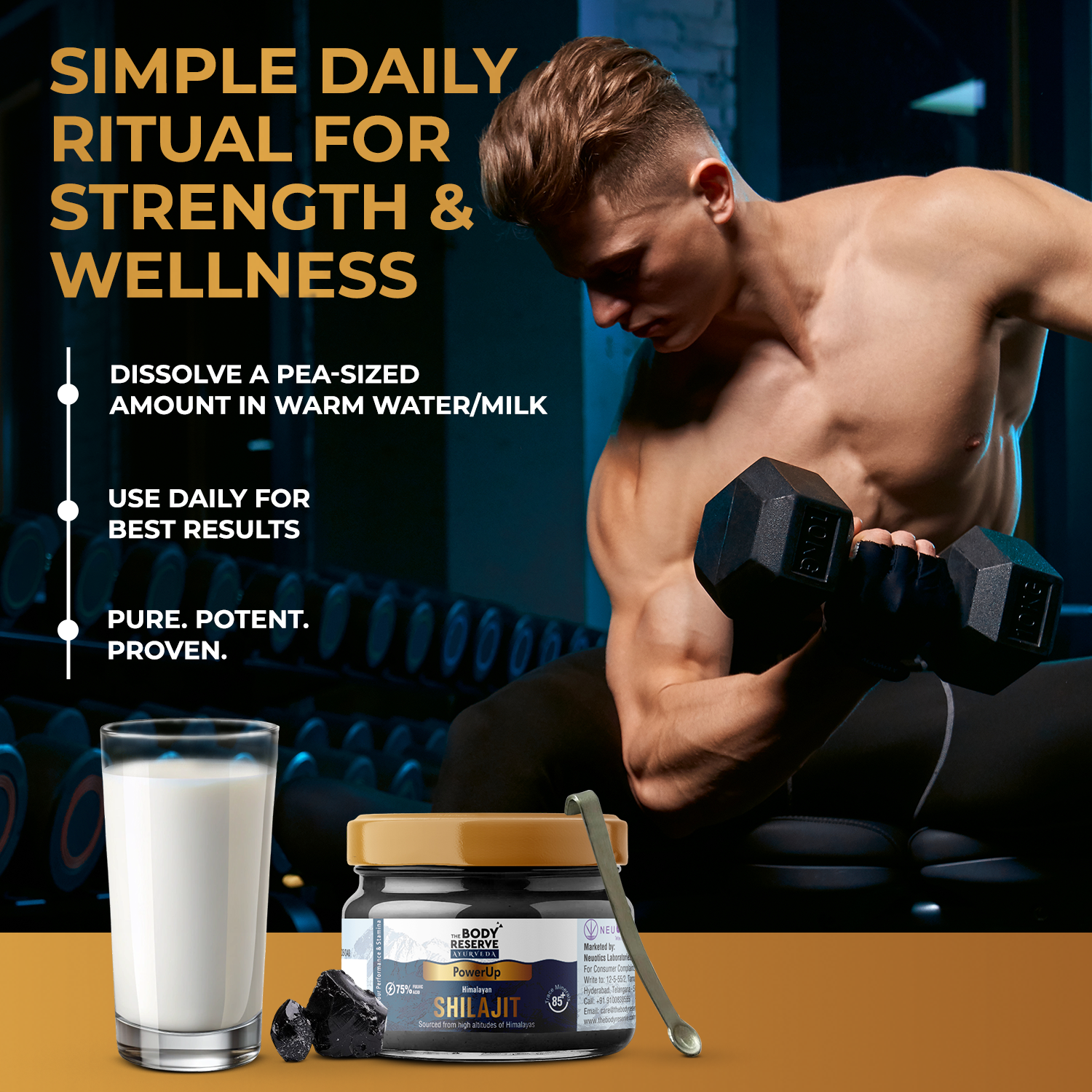 The Body Reserve Shilajit Resin 75% Fulvic Acid – Pure Himalayan, High-Altitude Extract, Certified Lab Tested, Energy, Stamina & Immunity Booster, Purified by Traditional Ayurvedic ‘Shodhan’ Method, 20g