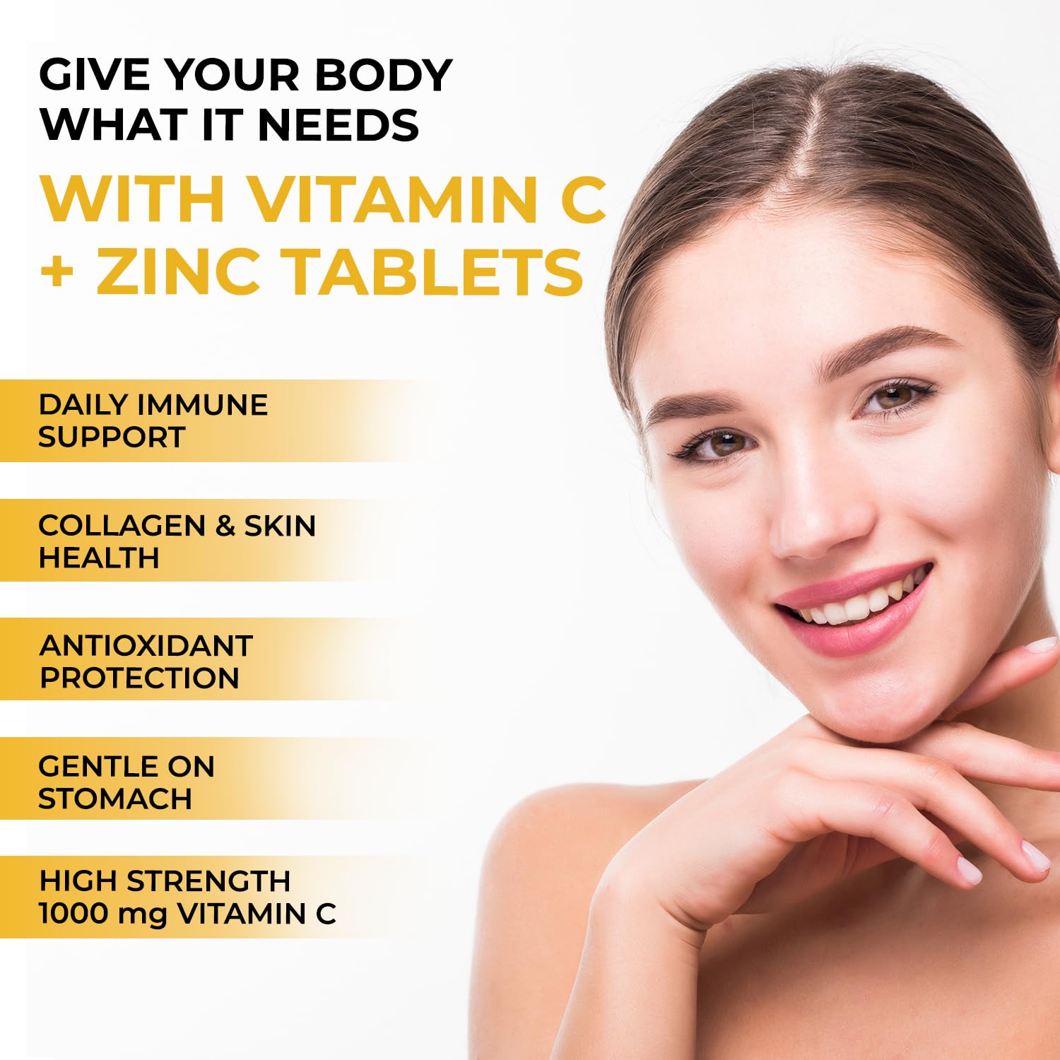 Vitamin C Supplements 120 Tablets For Glowing Skin
