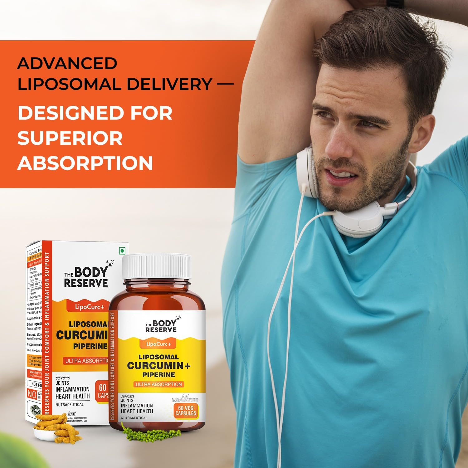 Liposomal Curcumin 500mg 60 Capsules Support for Adults
