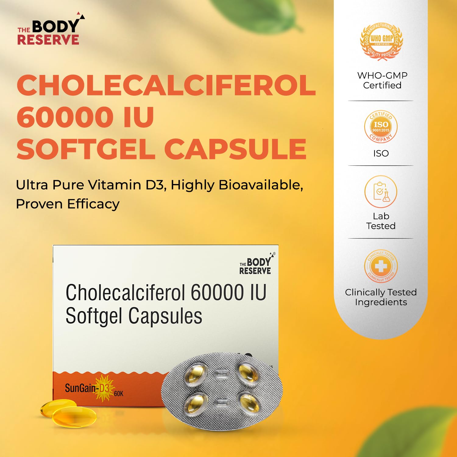 Vitamin D3 60000 IU (60K) – Cholecalciferol Capsules
